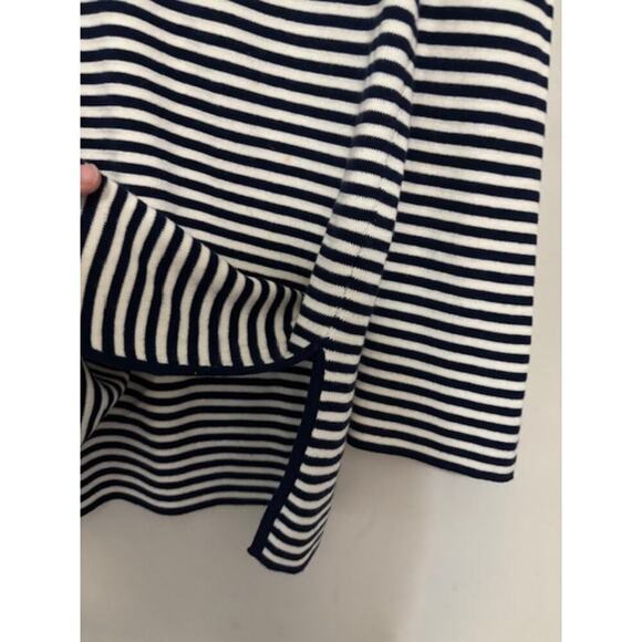 Tory Burch Nautical Resort Blue White Striped Cotton Tunic Medium Preppy Beach - Picture 6 of 8